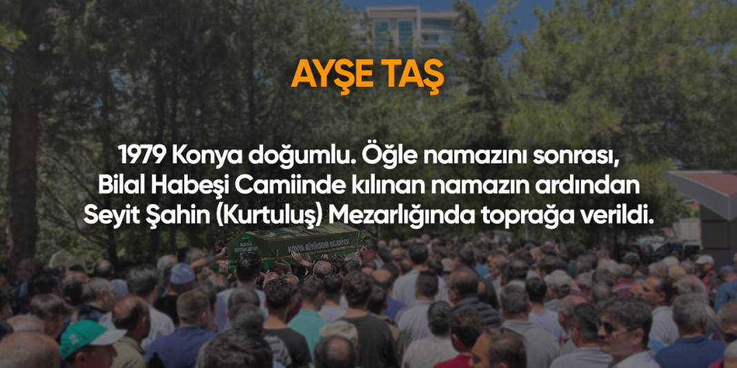 Konya'da bugün vefat edenler | 23 Ekim 2025 12